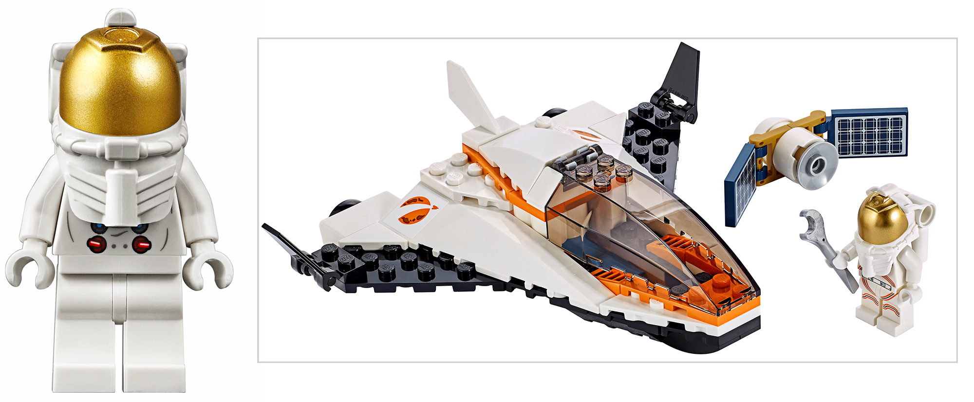 The Apollo 11 astronaut minifigures wear the same spacesuit as the intrepid explorers in Lego’s new Mars-based playsets.